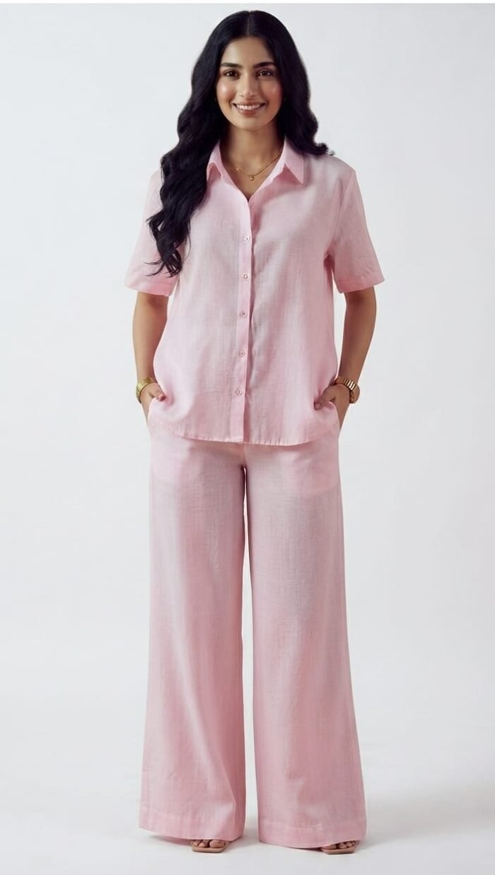 Blush Pink Linen Co-ord Set